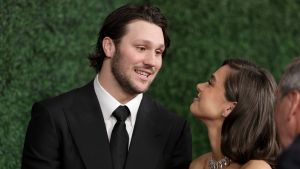 Josh Allen and Hailee Steinfeld attend the 14th Annual NFL Honors at Saenger Theatre on February 06, 2025