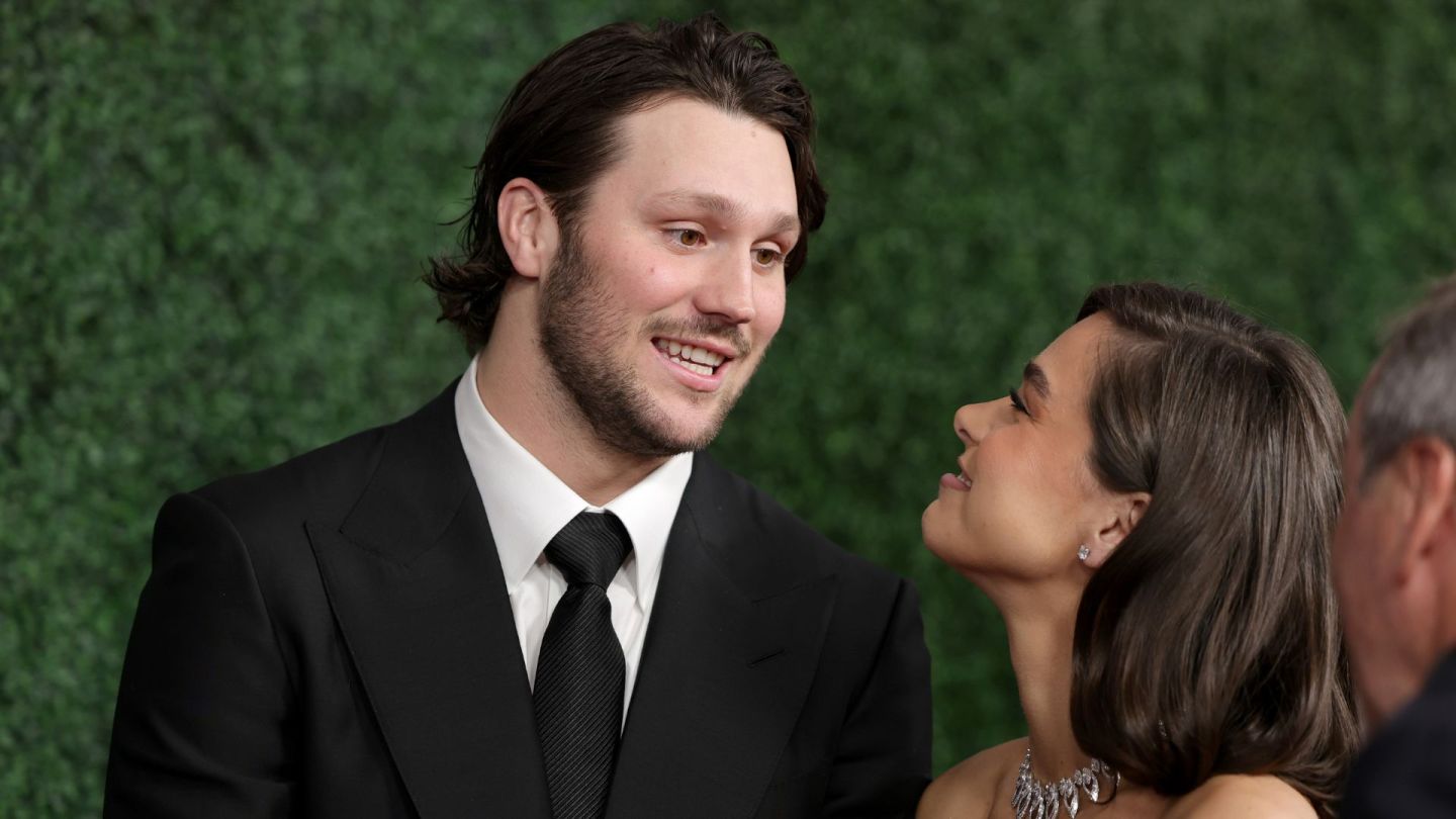 Josh Allen and Hailee Steinfeld attend the 14th Annual NFL Honors at Saenger Theatre on February 06, 2025