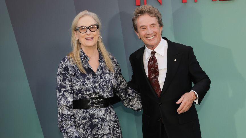 Meryl Streep and Martin Short attend the Season 4 premiere of Hulu's "Only Murders In The Building" at Paramount Studios on August 22, 2024 in Los Angeles, California