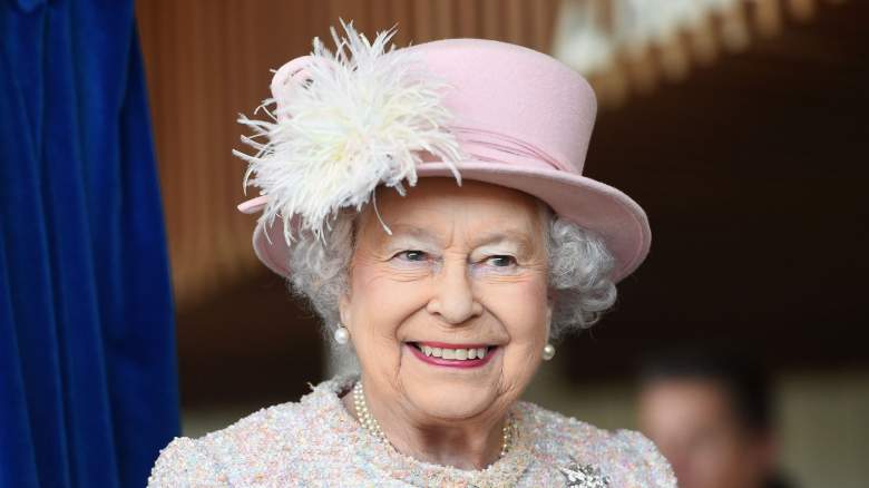 Queen Elizabeth II is seen at the Chichester Theatre while visiting West Sussex on November 30, 2017