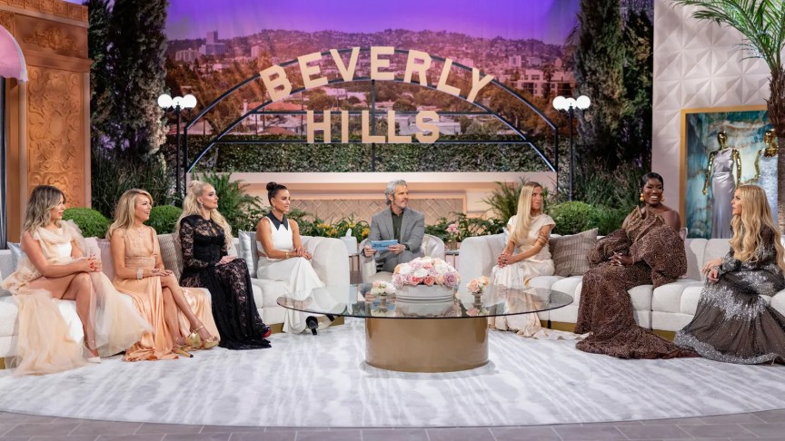 The Real Housewives of Beverly Hills cast seated during the Season 15 reunion
