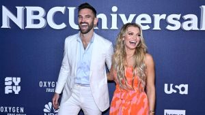 Carl Radke and Lindsay Hubbard attend the 2022 NBCUniversal Upfront at Mandarin Oriental Hotel on May 16, 2022 in New York City.