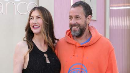 Adam Sandler Wears New York Knicks Hoodie as He Supports His Wife at Her Star-Studded Movie Premiere