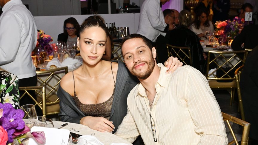 Elsie Hewitt and Pete Davidson pose together at the Endometriosis Foundation of America Blossom Ball in New York City