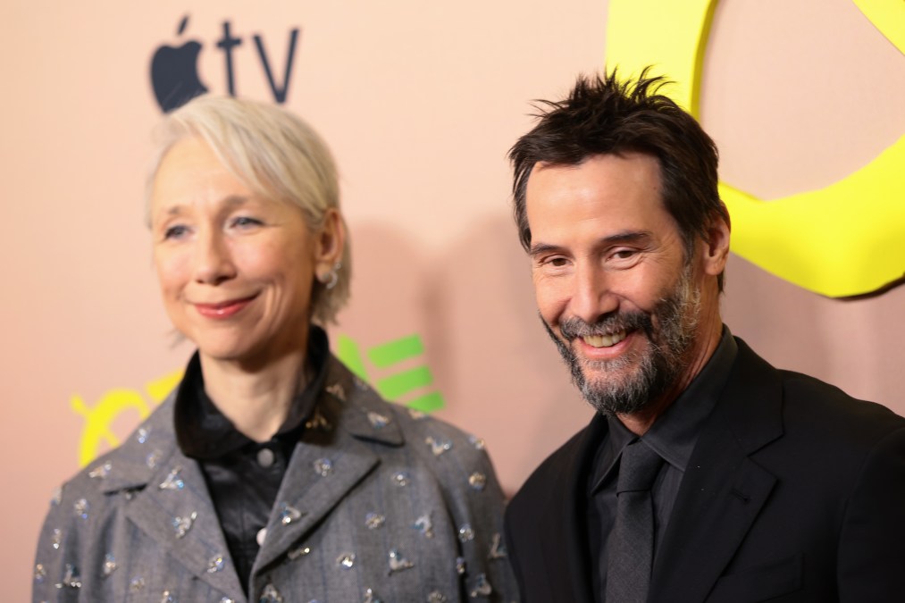 Keanu Reeves (R) with his partner Alexandra Grant in 2026.