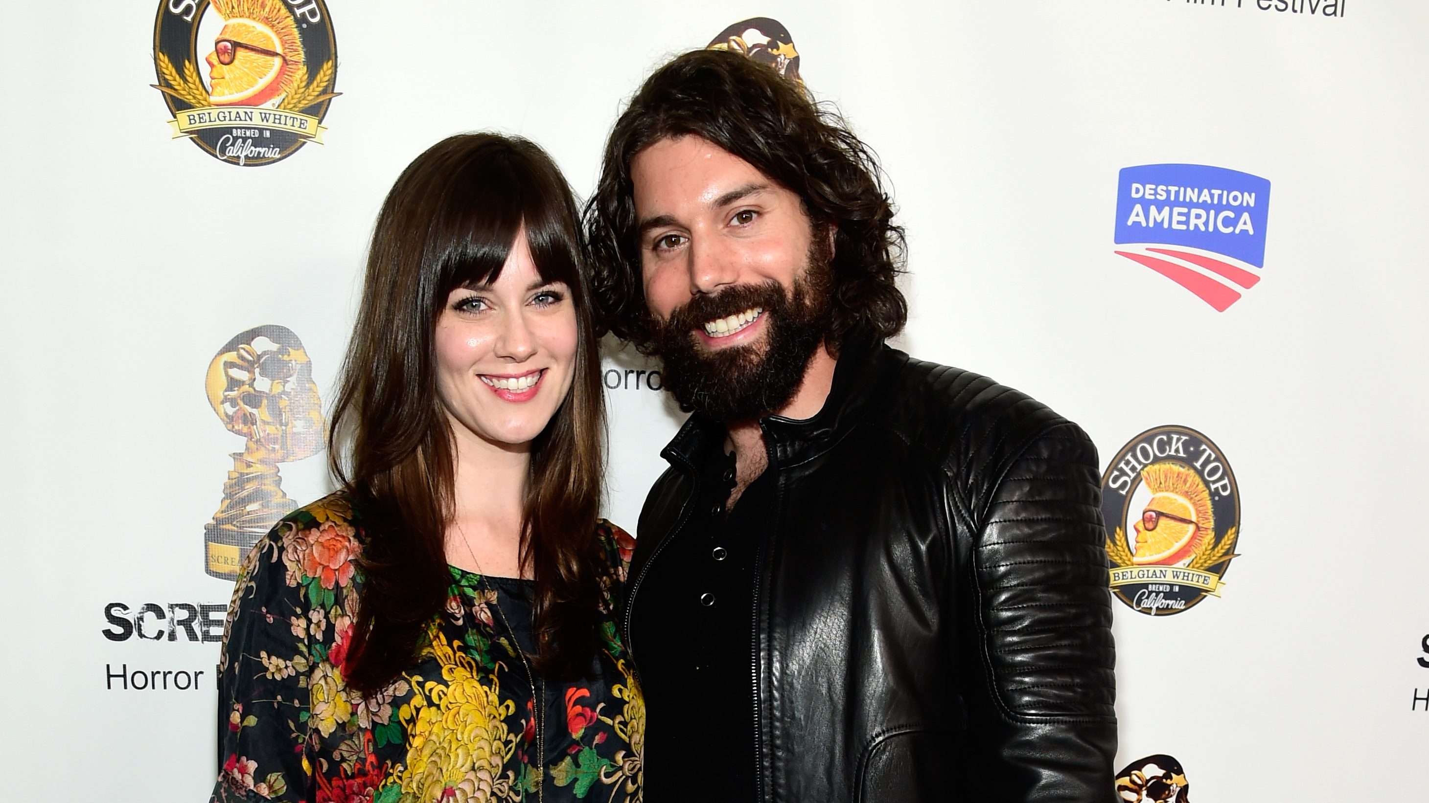Katie Featherston (L) and Micah Sloat in 2015.