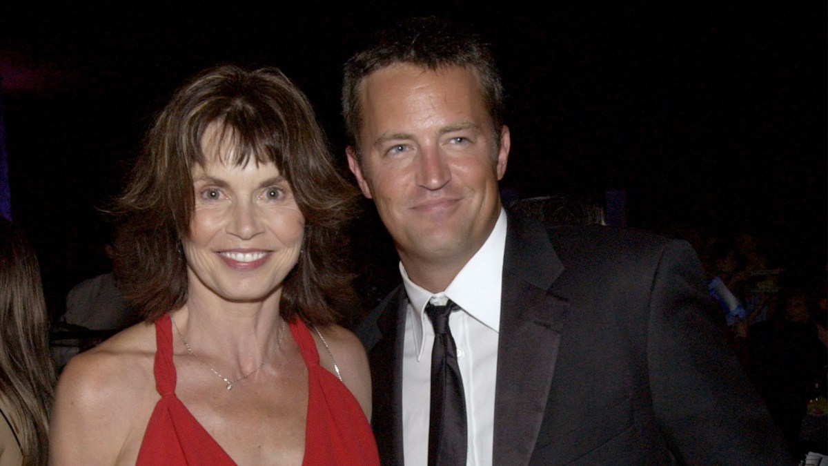 Matthew Perry and his mom pose for photos at an event