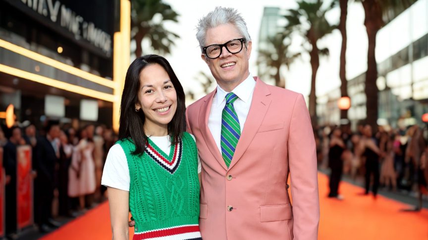 Emily Ting and Johnny Knoxville.