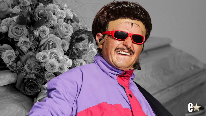 Oliver Tree smiling while playing an instrument