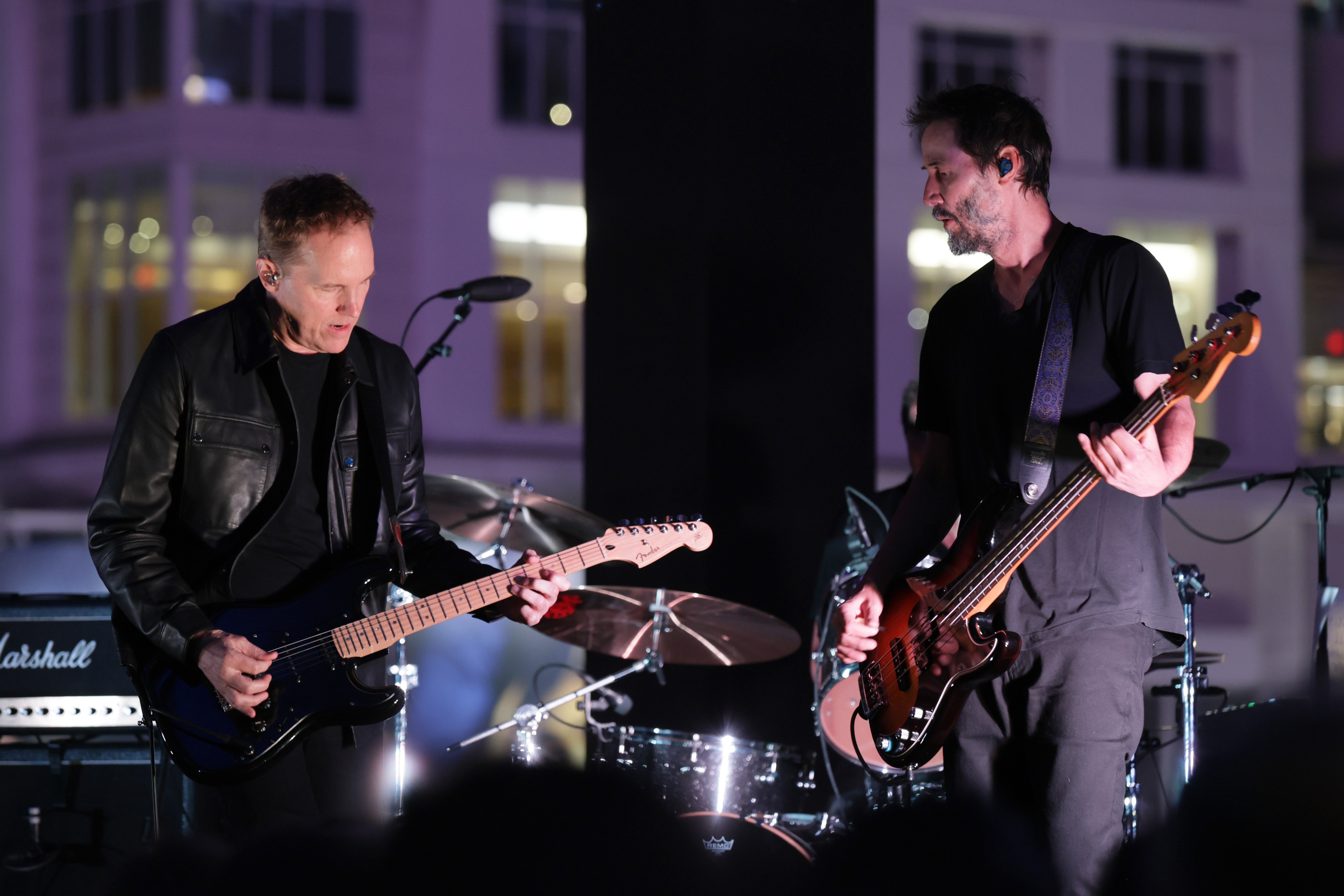 Keanu Reeves Lets His Hair Down as He Performs With His Band, Dogstar