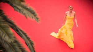 Charlize Theron at the premiere of "Mad Max: Fury Road" at the 68th Cannes Film Festival in 2015.