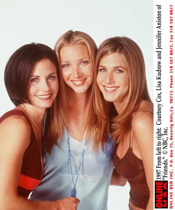 Courteney Cox, Lisa Kudrow and Jennifer Aniston of "Friends."
