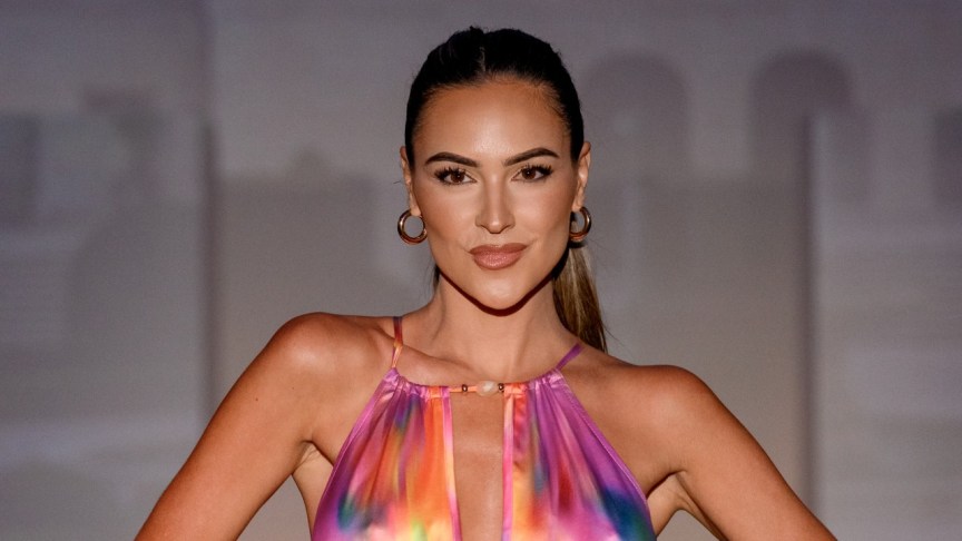 Real Housewives of Rhode Island : Kelsey Swanson walks during the Cupshe Villa - The Arrival MSW 2026 Show at The Temple House on May 29, 2026 in Miami Beach, Florida.