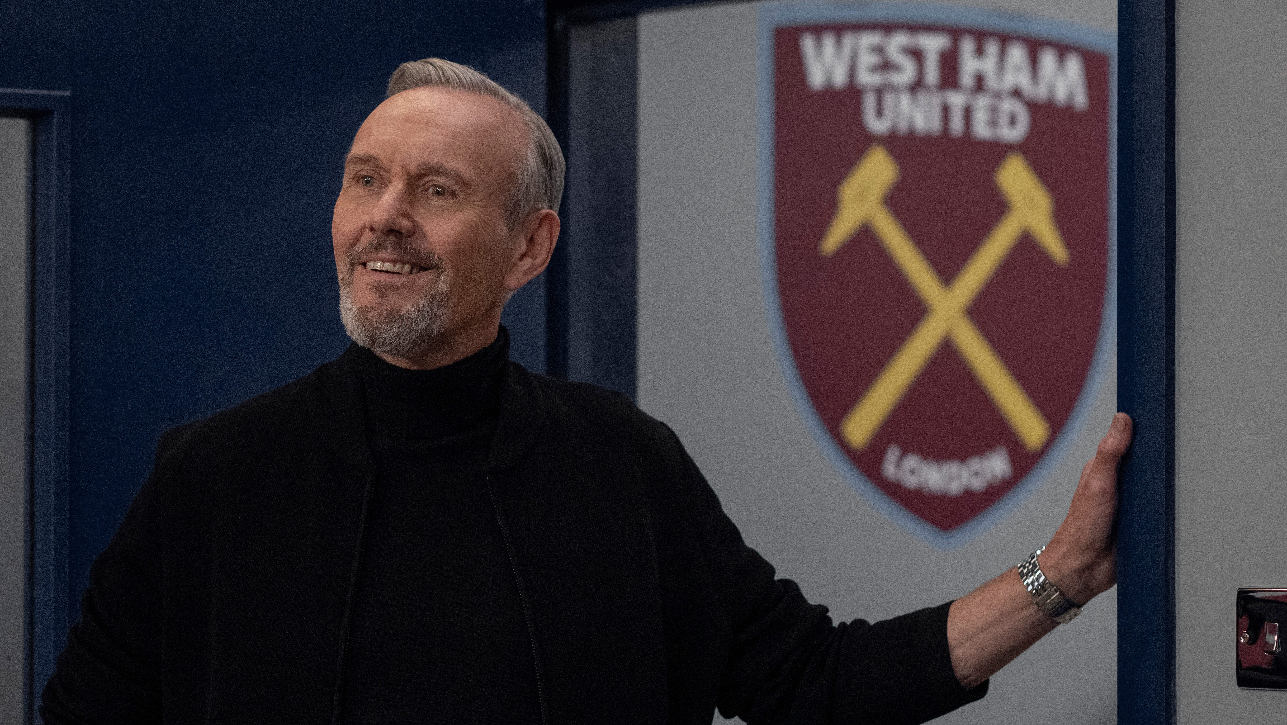 Anthony Head as Rupert Mannion on the set of "Ted Lasso."