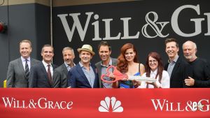 Robert Greenblatt, Mayor of Los Angeles Eric Garcetti, writers/creators David Kohan, Max Mutchnick, actors Eric McCormack, Debra Messing, Megan Mullally, Sean Hayes and director James Burrows