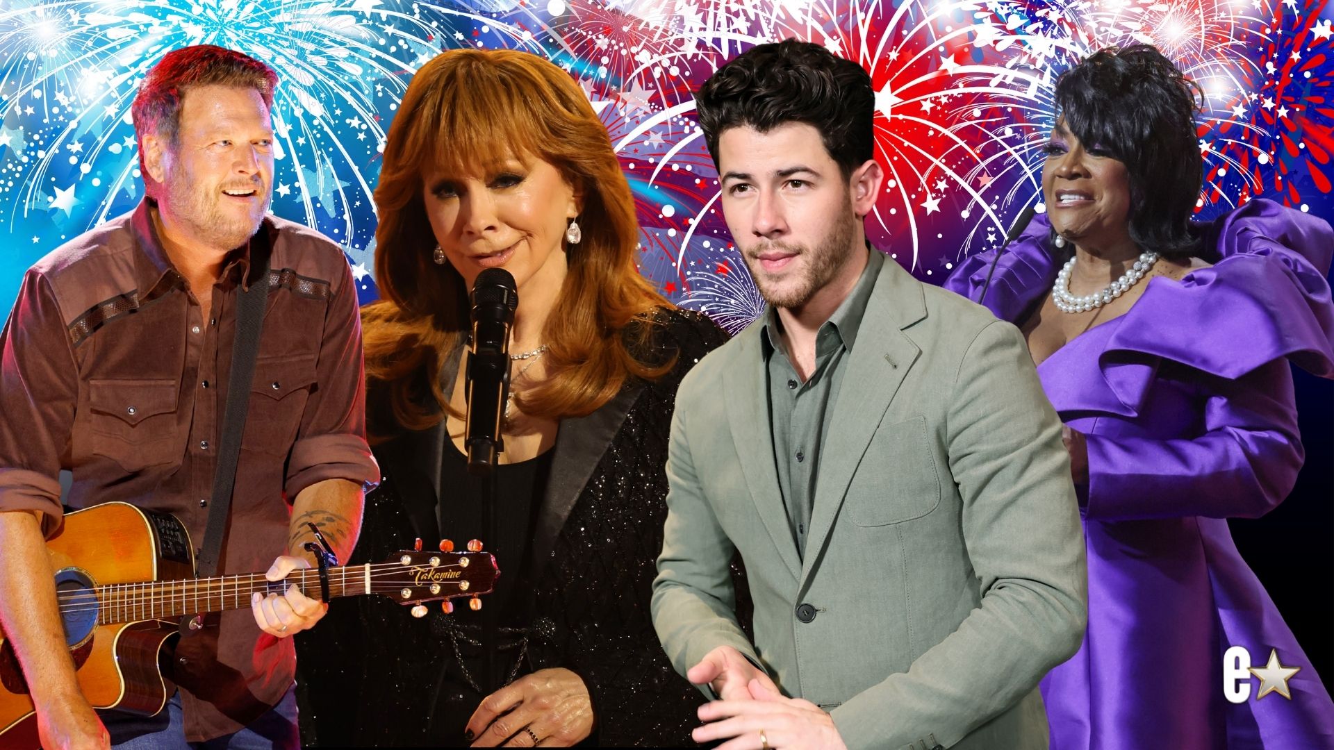 Blake Shelton, Reba McEntire, Nick Jonas, Patti LaBelle