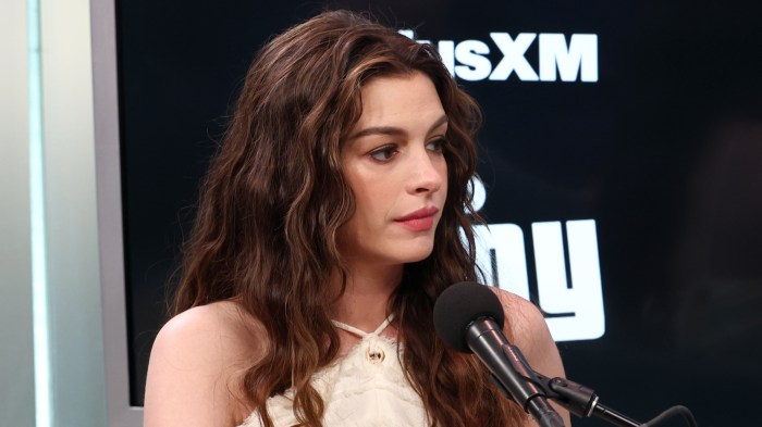 Anne Hathaway at SiriusXM's Andy Cohen Live