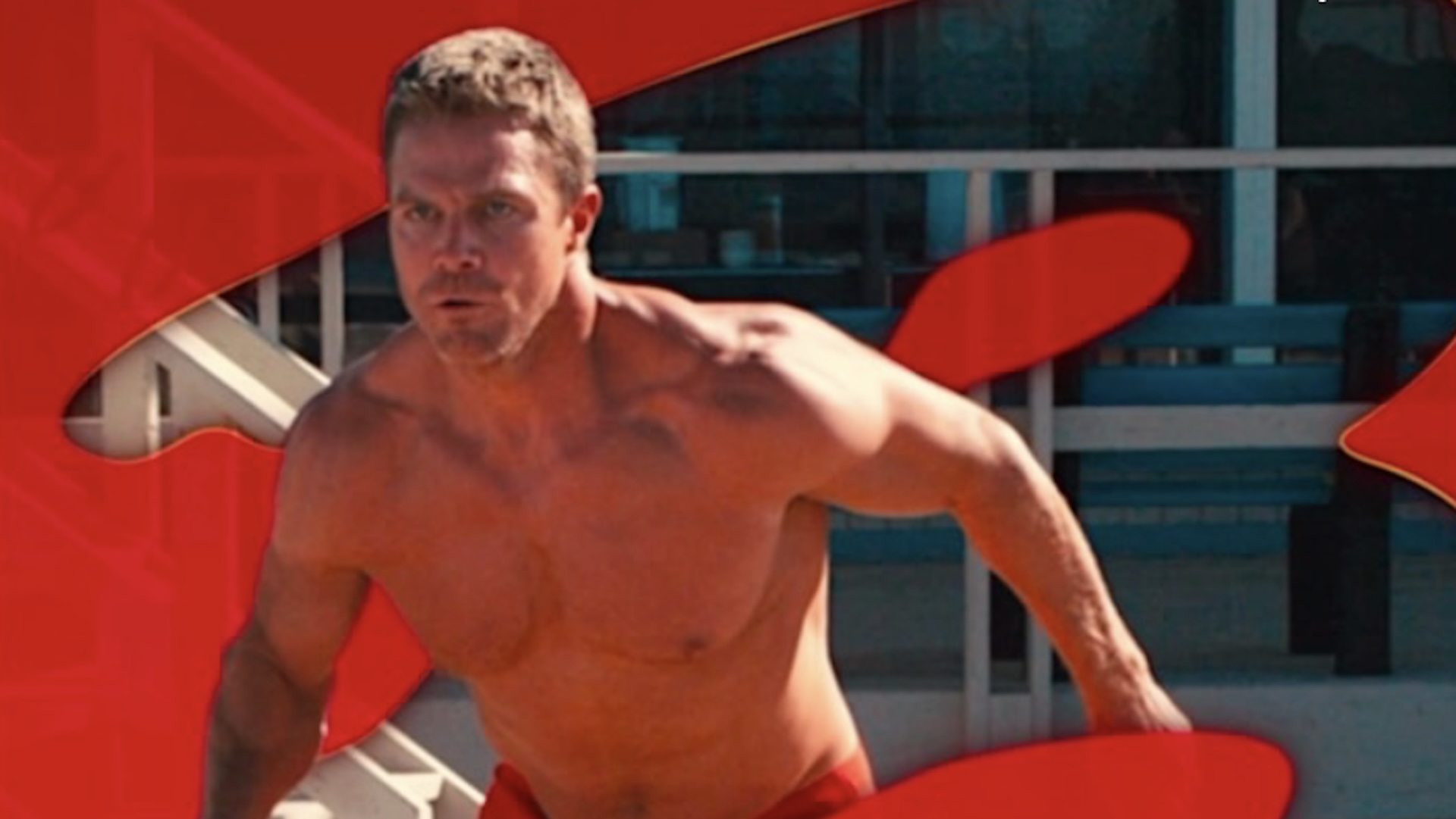Stephen Amell in a scene from "Baywatch"