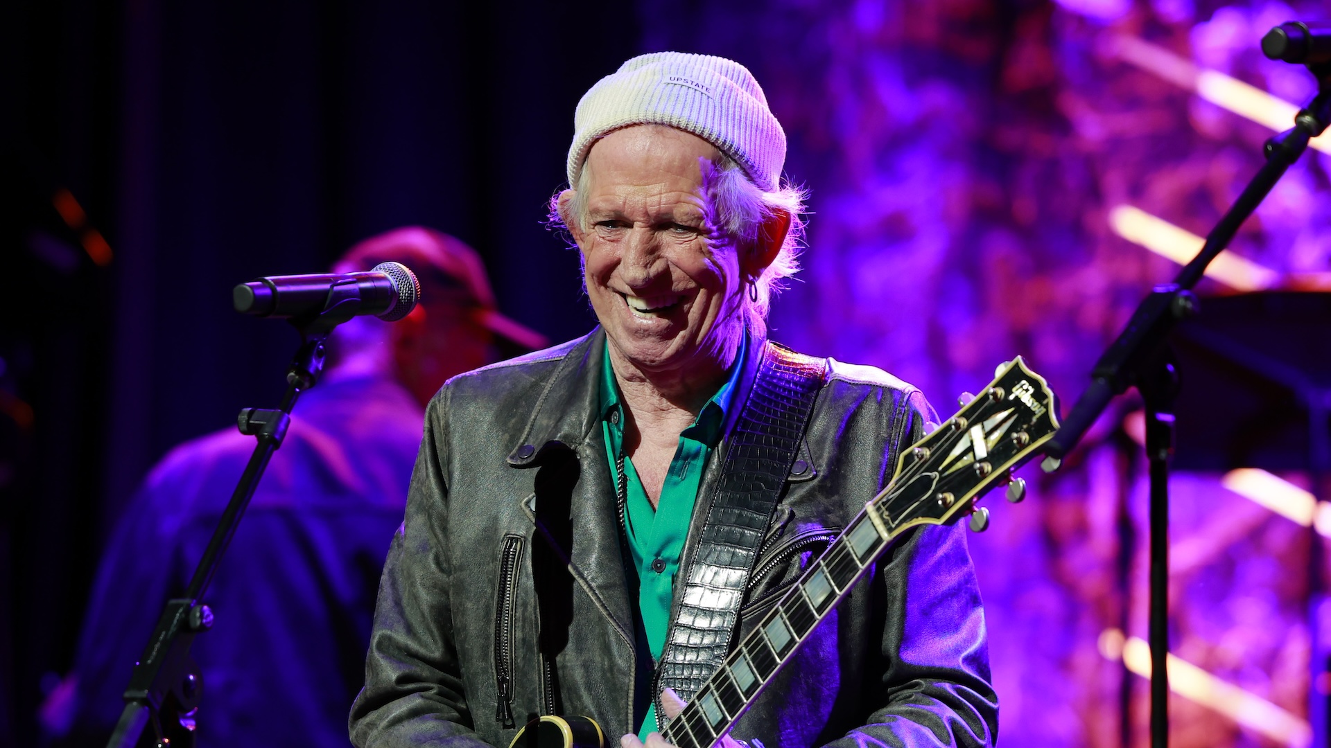Keith Richards performing onstage