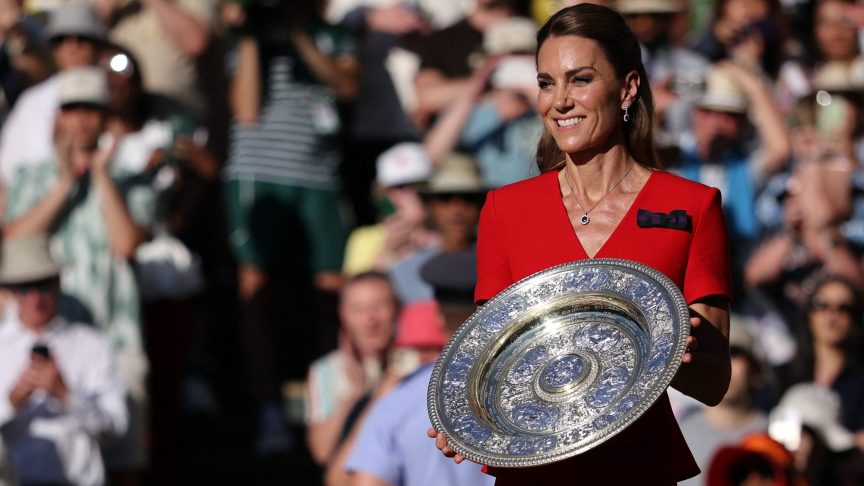 Princess Catherine presents Women's Singles trophy at Wimbledon 2026.