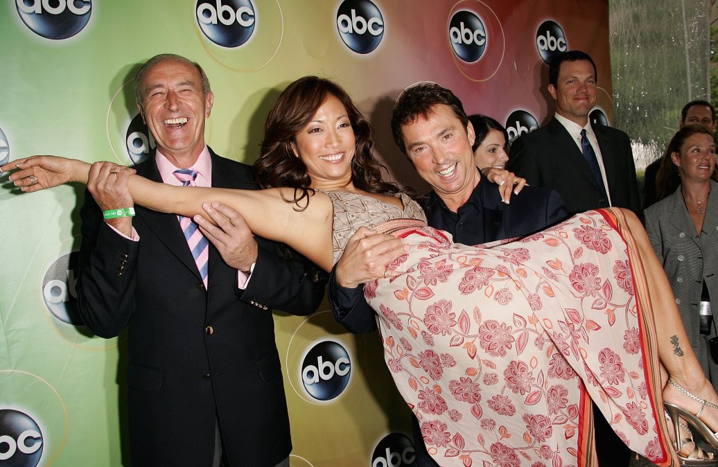 Len Goodman, Carrie Ann Inaba and Bruno Tonioli attend the ABC Television Network Upfront at Lincoln Center May 16, 2006 in New York City. (Photo by Evan Agostini/Getty Images)