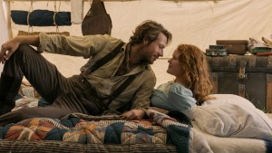 Luke Bracey and Crosby Fitzgerald in a scene from 'Little House on the Prairie'