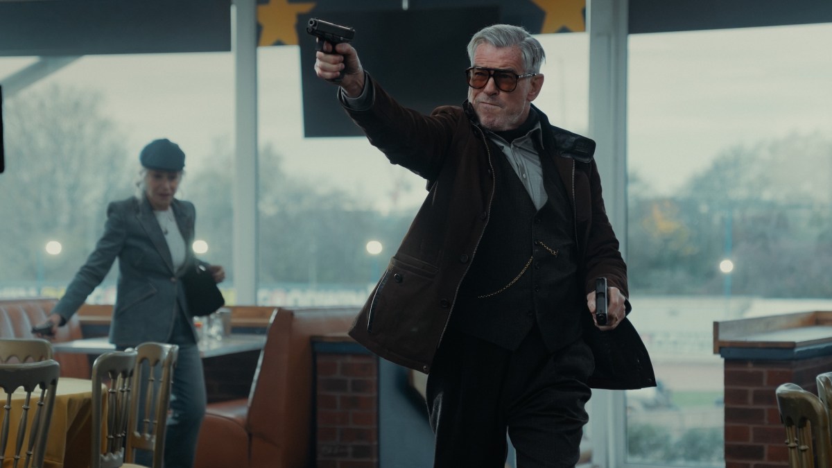 Pierce Brosnan in a scene from 'MobLand.'