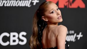 Ariana Grande attends the 2025 MTV Video Music Awards at UBS Arena.