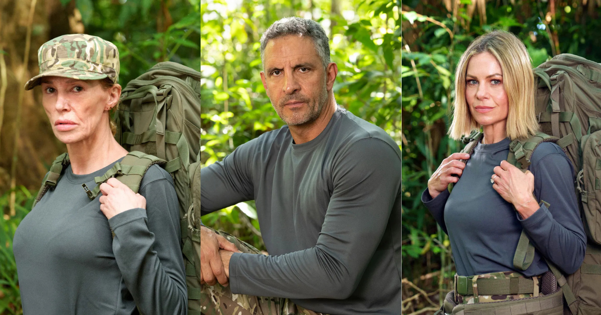 Brandi Glanville, Mauricio Umansky and Candace Cameron Bure pose in military gear for Fox's "Special Forces: World's Toughest Test" Season 5.
