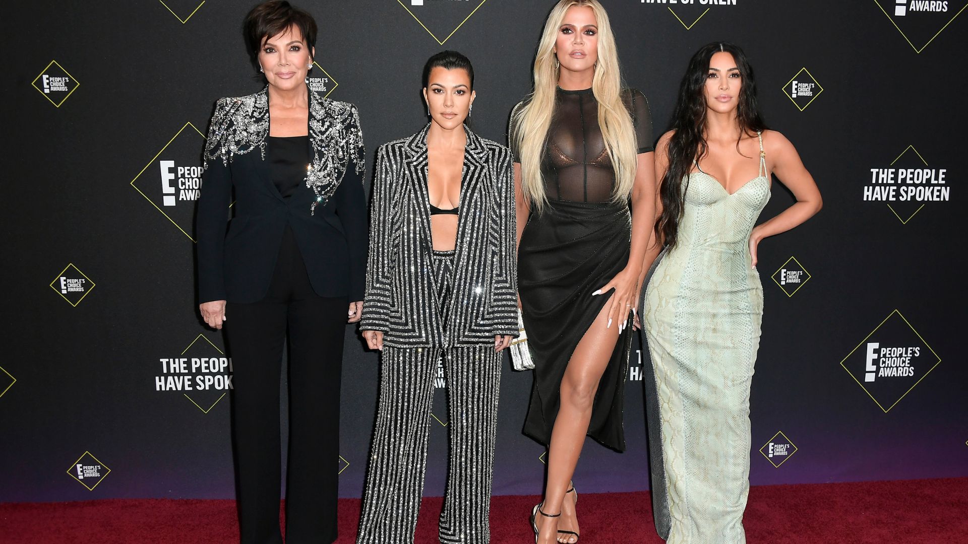 Kris Jenner, Kourtney Kardashian, Khloé Kardashian and Kim Kardashian attend`Kim Kardashian the 2019 E! People's Choice Awards at Barker Hangar.