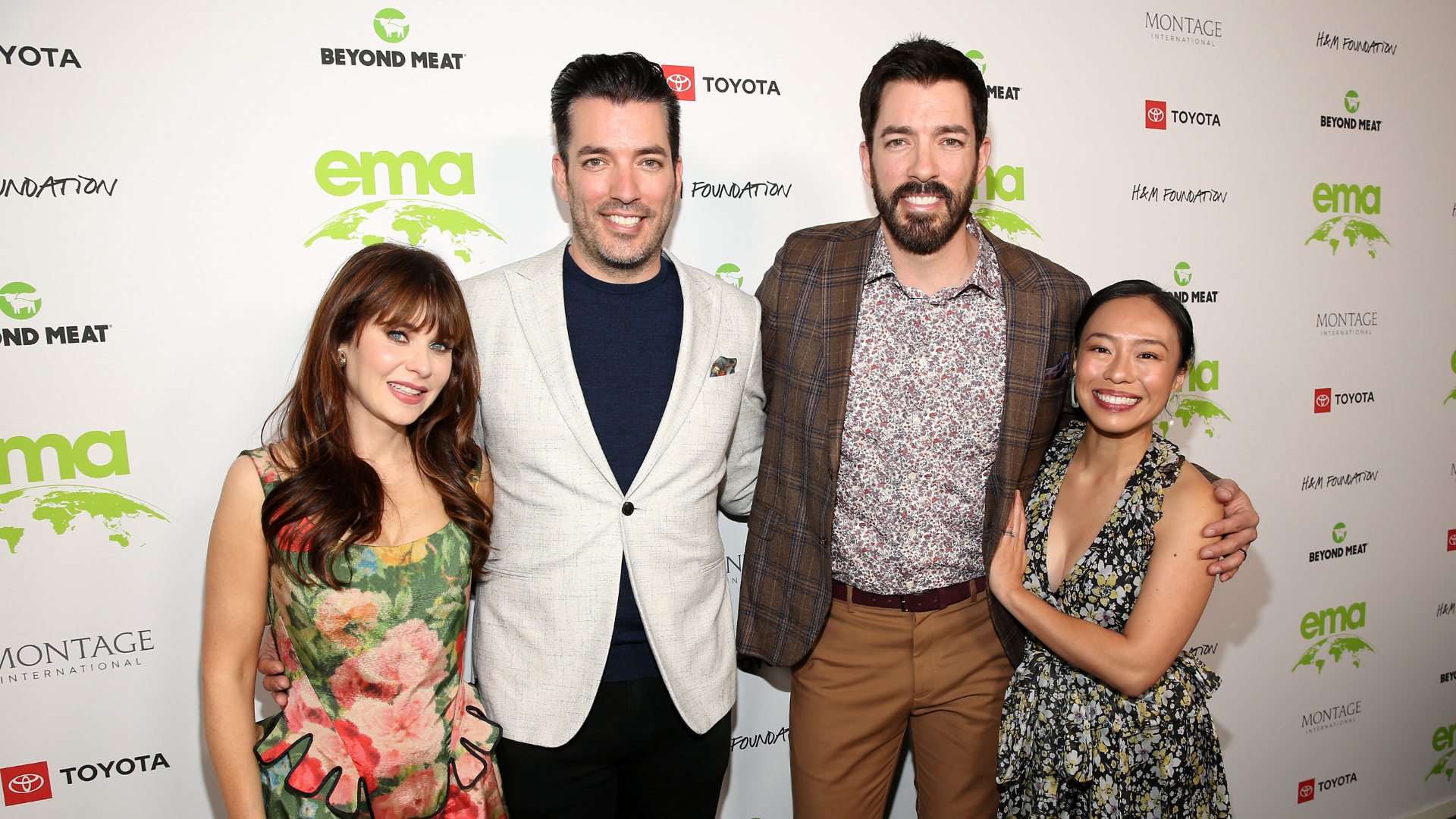 Zooey Deschanel, Jonathan Scott, Drew Scott and Linda Phan