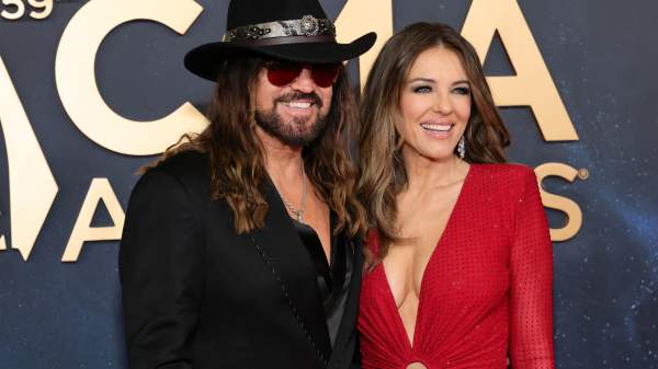 Elizabeth Hurley Sparks Engagement Rumors With Billy Ray Cyrus After Showing Off Diamond Ring