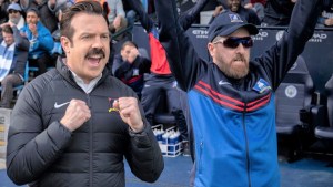Jason Sudeikis and Brendan Hunt in Ted Lasso.