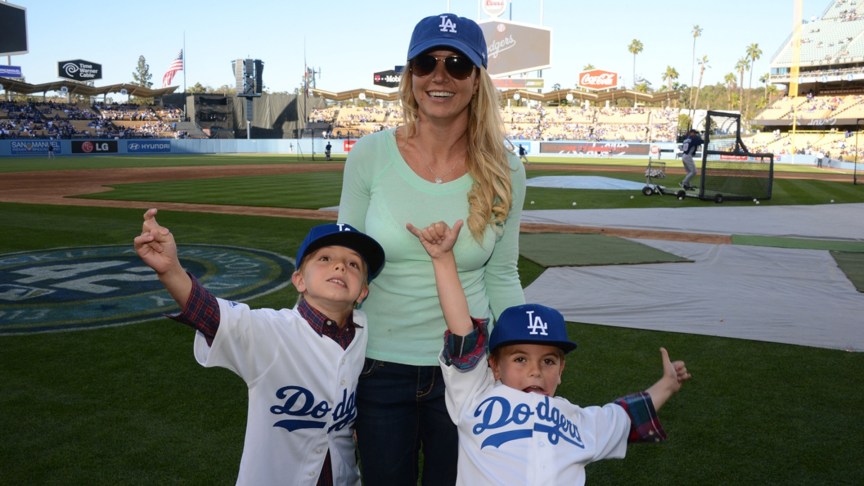 Britney Spears and her sons in 2013