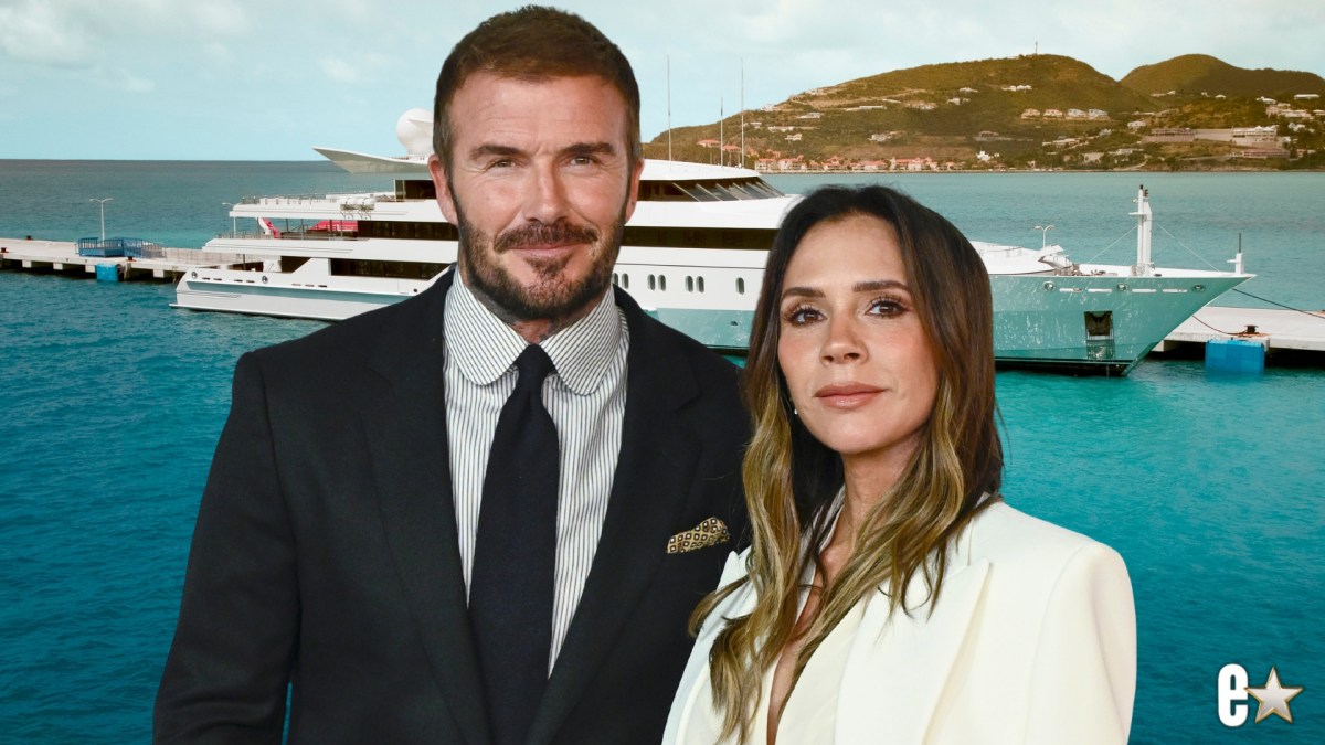 David and Victoria Beckham pose for photos