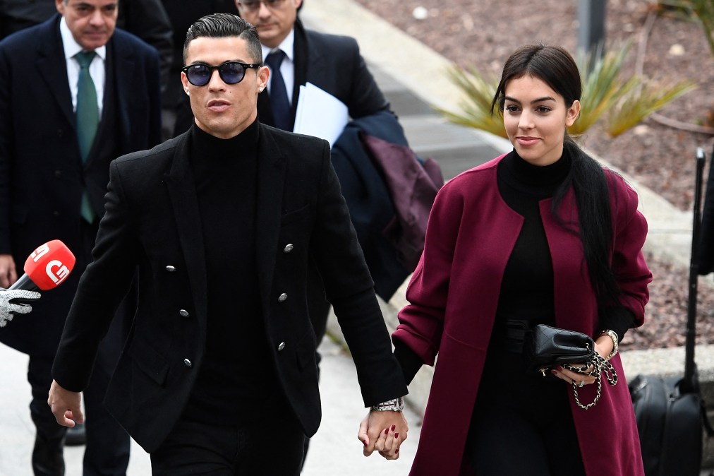 Cristiano Ronaldo arrives with his Spanish girlfriend Georgina Rodriguez to attend a court hearing