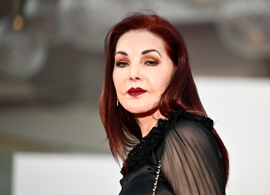 Priscilla Presley poses during the red carpet of the movie "Priscilla"