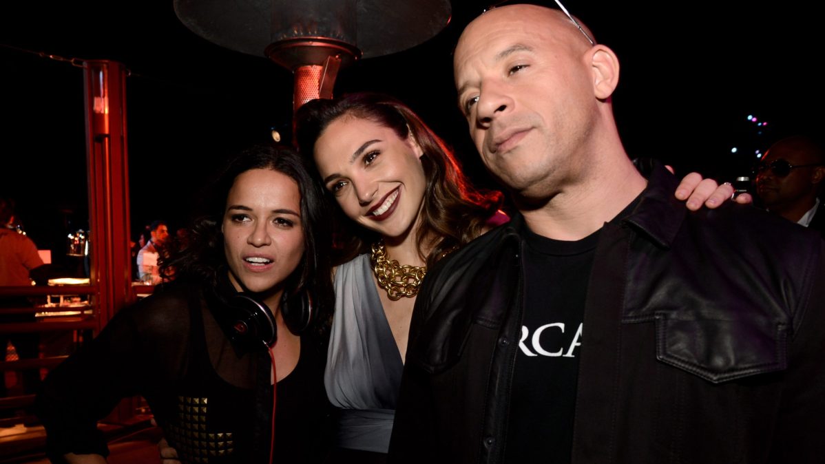 Michelle Rodriguez, Gal Gadot, and Vin Diesel