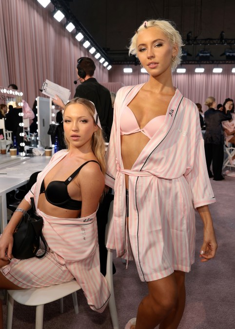 Lila Moss and Iris Law backstage at the Victoria's Secret Fashion Show 2025