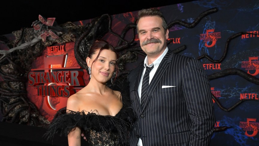 Millie Bobby Brown and David Harbour