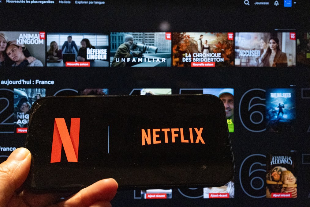 A smartphone showing the Netflix N logo