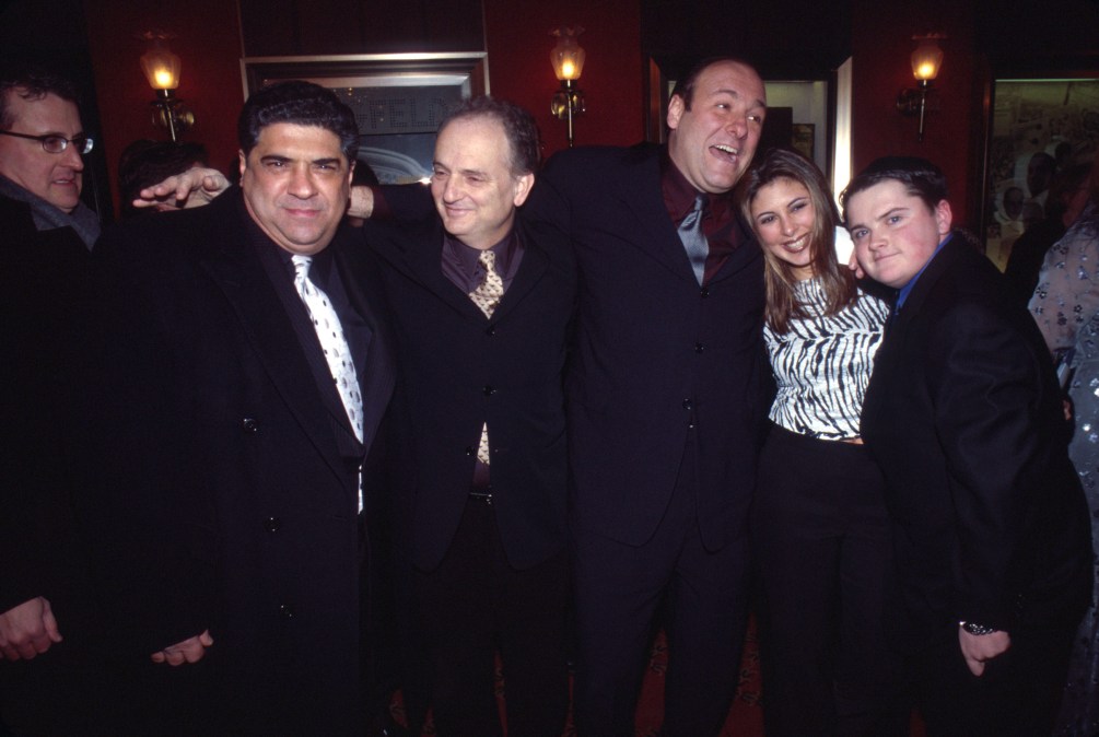 Vincent Pastore, James Gandolfini, Jamie-Lynn Sigler and Robert Iler