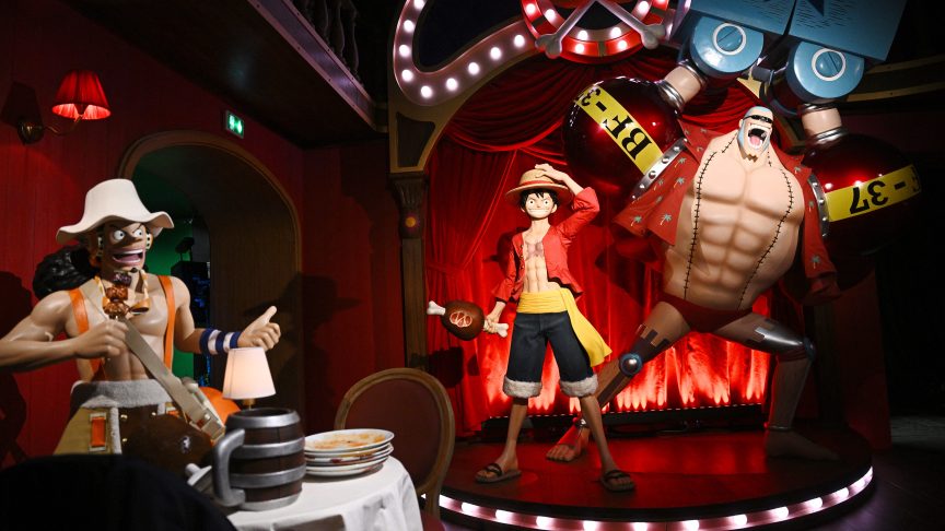 Wax figure of Monkey D. Luffy from One Piece