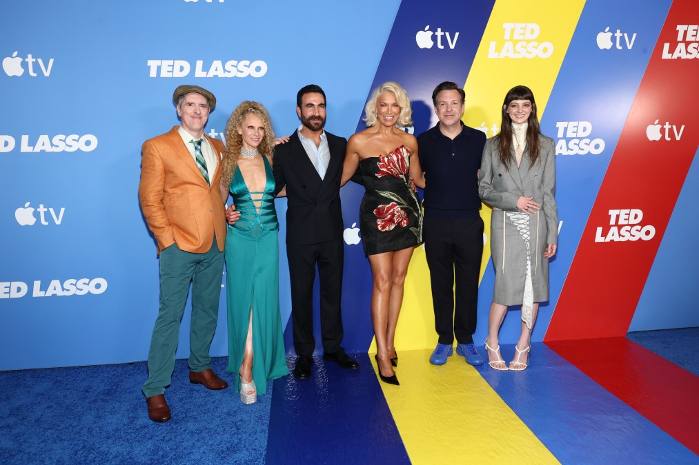 Brendan Hunt, Juno Temple, Brett Goldstein, Hannah Waddingham, Jason Sudeikis and Tanya Reynolds