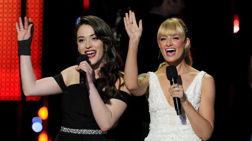 Kat Dennings and Beth Behrs.