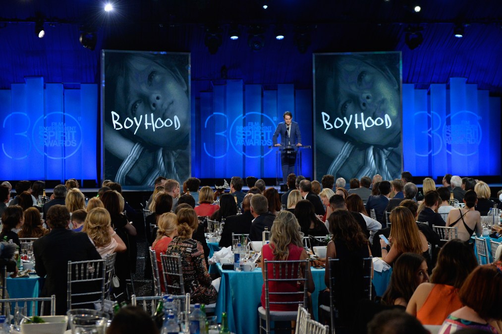 Actor Ellar Coltrane speaks onstage during the 2015 Film Independent Spirit Awards