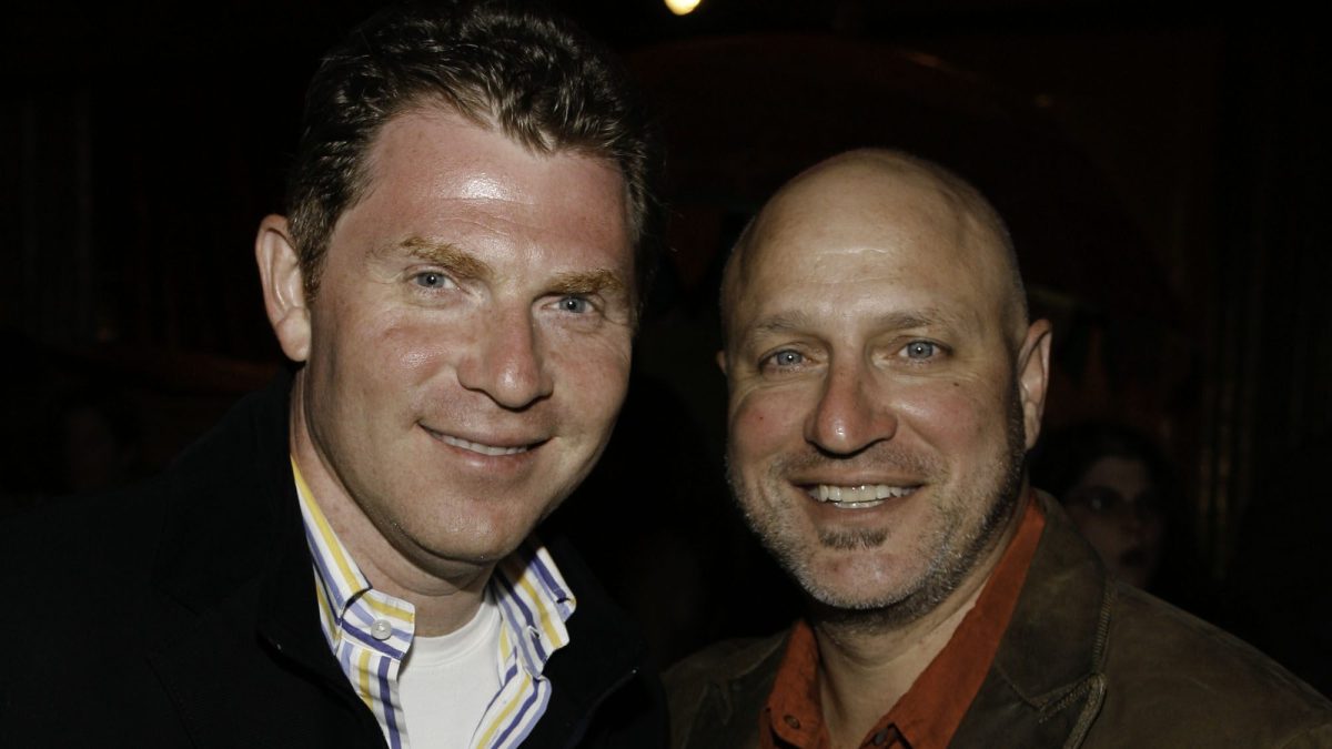 Bobby Flay and Tom Colicchio attend the American Express Publisher's Party on June 13, 2008 at Sundeck at the Top of Aspen Mountain in Aspen, Colorado  
