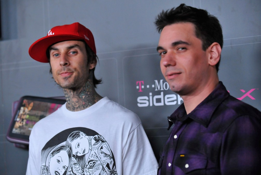 Musicians Travis Barker (L) and DJ AM