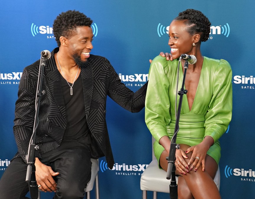 Chadwick Boseman and Lupita Nyong'o.