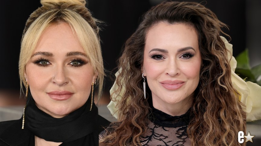Alyssa Milano and Hayden Panettiere smiling